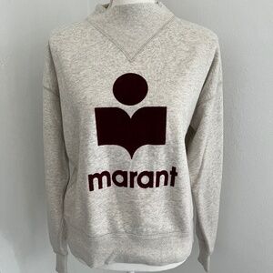 Isabel Marant Gray Sweatshirt with Burgundy Logo